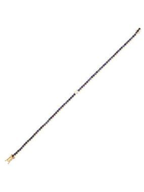 Blue Orbit 14K (or 18k upon request) Gold Slim Sapphire Diamond Accent Bracelet